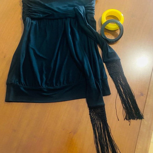 Ted Baker black boho strapless top like new, size S