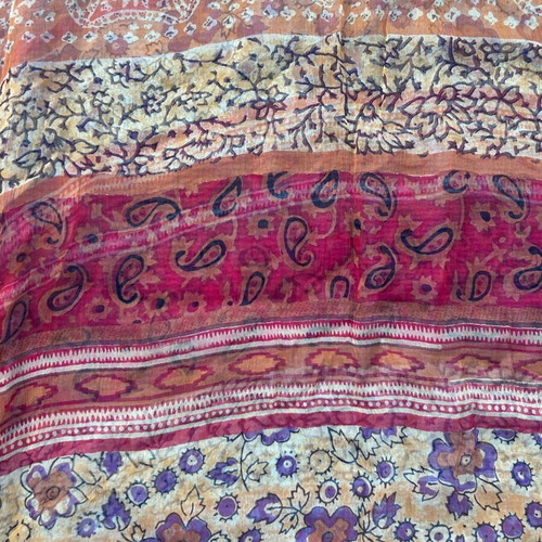 Boho beach coverup sheer maxi summer dress size M, made in India