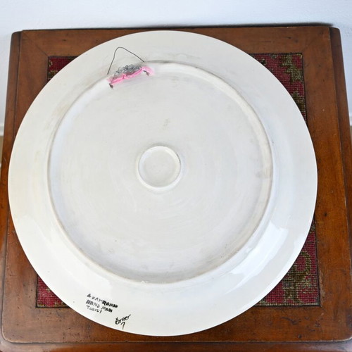 Turkish handmade plate used, 42 cm diameter