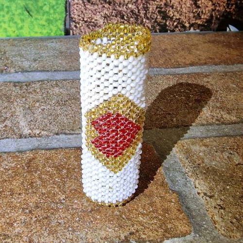 Beaded embroidered lighter case with name Jenny like new