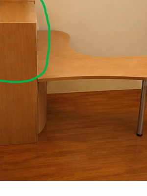 Line Art folding desk with wooden shelf