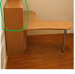 Line Art folding desk with wooden shelf