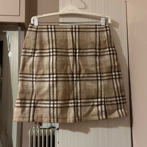 Shein checked skirt like new, beige, size XS