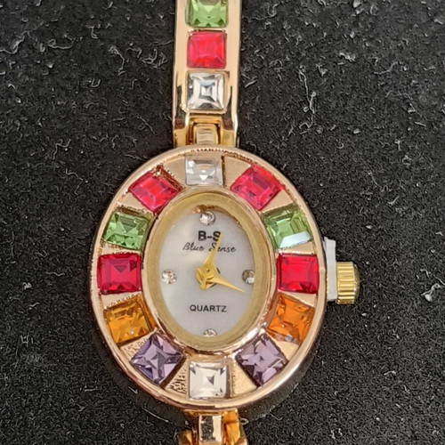 Blue Sense women's watch with colorful stones, new