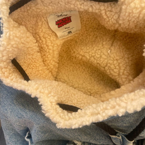 Mickey Mouse backpack new, denim with fur, Disney