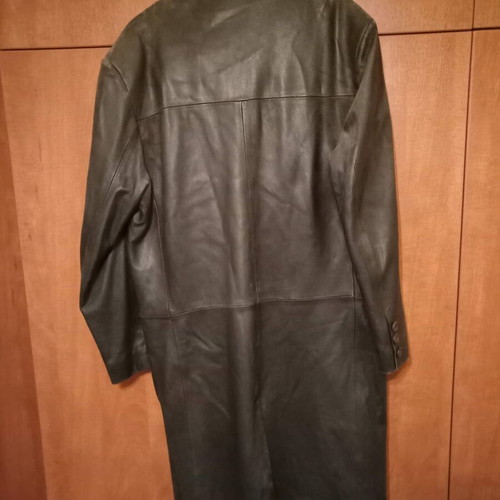 Leather trench coat black XL like new