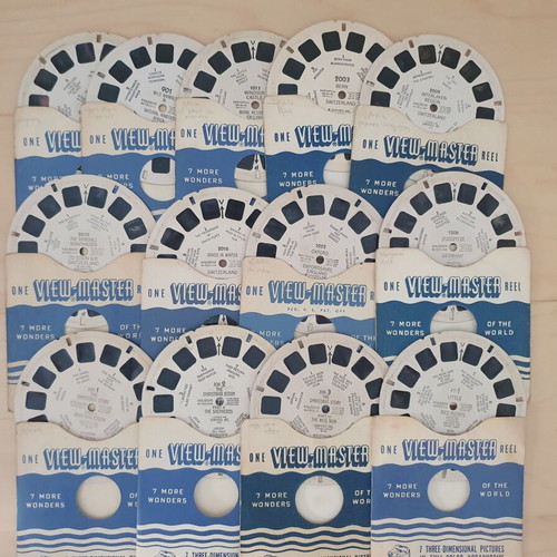 View-Master projector with 13 used reels from 1948-1952