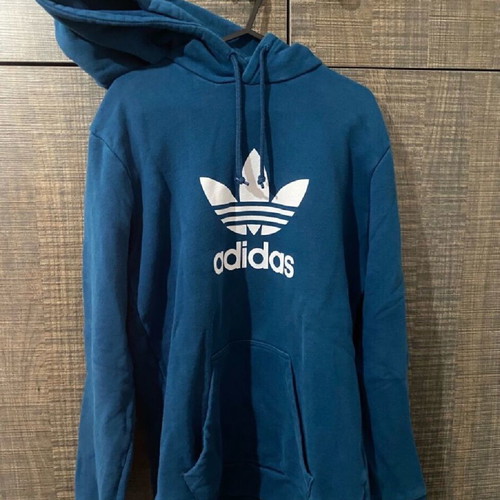 Adidas Trefoil hoodie like new, blue, 100% cotton