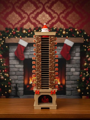 3D Printed Christmas Countdown Calendar with Santa Claus