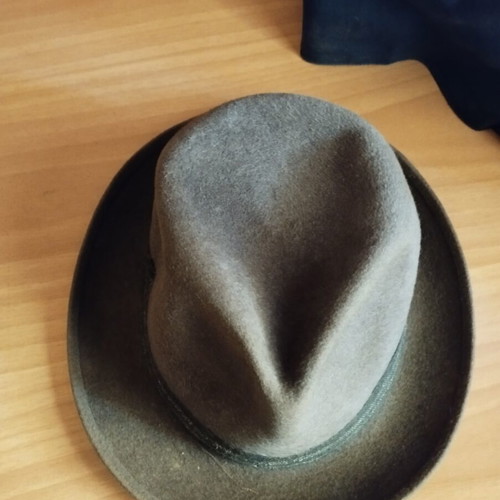 Borsalino hat used, green brown, size 5