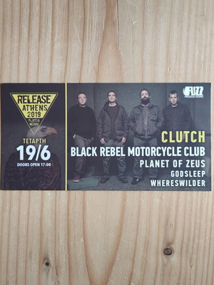 Εισιτήριο Clutch Black Rebel Motorcycle Club σαν καινούργιο 19-6-2019