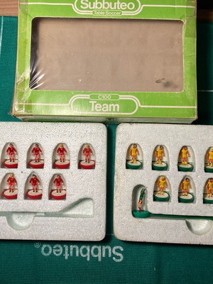 Vintage Subbuteo two Liverpool teams 1982 used