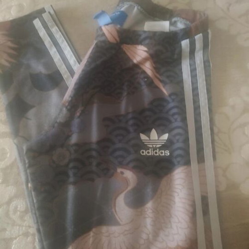 Adidas leggings used, medium, multicolor