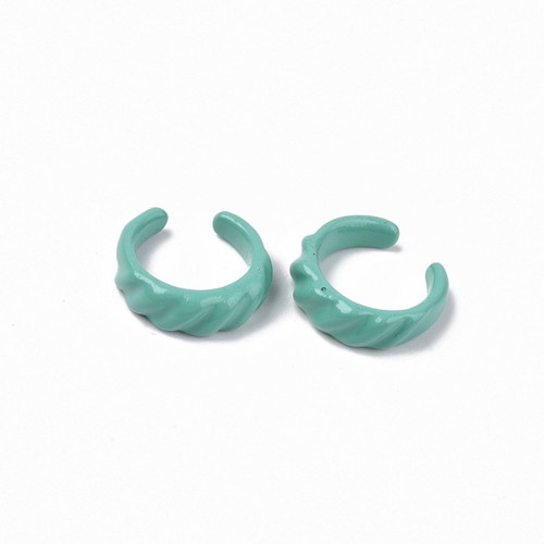 Metal ring new, painted turquoise with spray