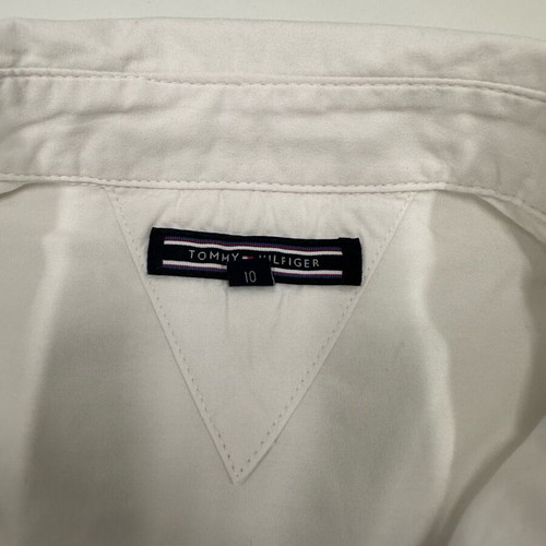 Tommy Hilfiger white shirt and red DP..am cardigan set for girl 10 years like new