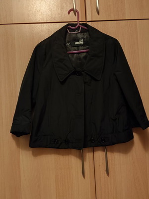 Puffer γυναικείο λεπτό Love Moschino με γούνα αληθινή καινούργιο, μαύρο