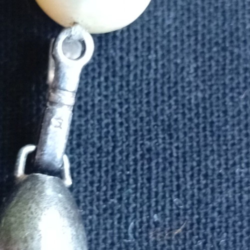Italian necklace with natural pearls and silver 45 cm used