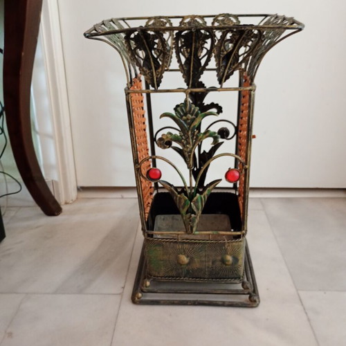 Brass umbrella stand like new, height 43 cm