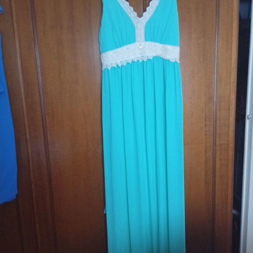 Mara's Collection maxi dress XL, turquoise and beige