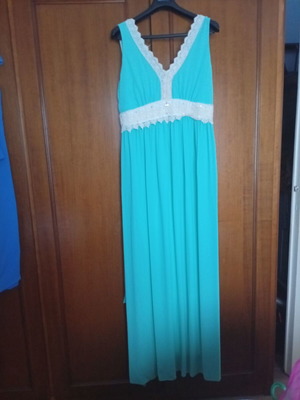 Mara's Collection maxi dress XL, turquoise and beige