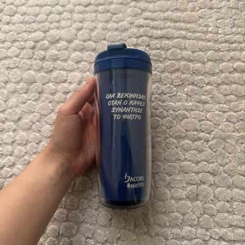 Jacobs collectible blue thermos like new