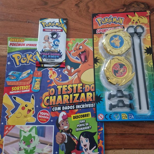 Pokemon magazine like new with spinner and pack in Portuguese