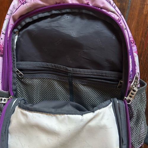 Polo school backpack like new, pink with designs and back support