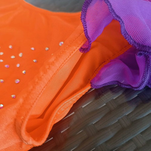 Handmade orange-purple dance dress for 7–8 years like new