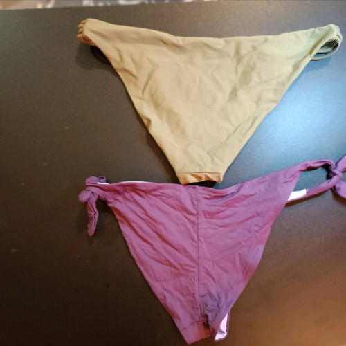 Benetton swimwear purple and khaki like new, size M