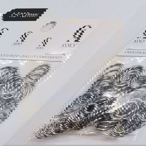 Stainless steel open rings 1.5×12mm, new, pack of 100
