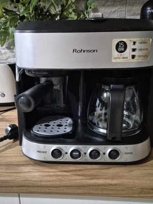 Rohnson R-970 πολυκαφετιέρα 3 σε 1 για εσπρέσο και καφέ φίλτρου, 15 bar