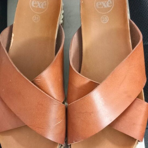 Exe platform sandals used size 38 brown