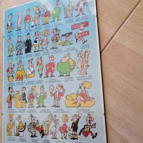Zap & Ida Lavoro Italian humorous poster 1998 used