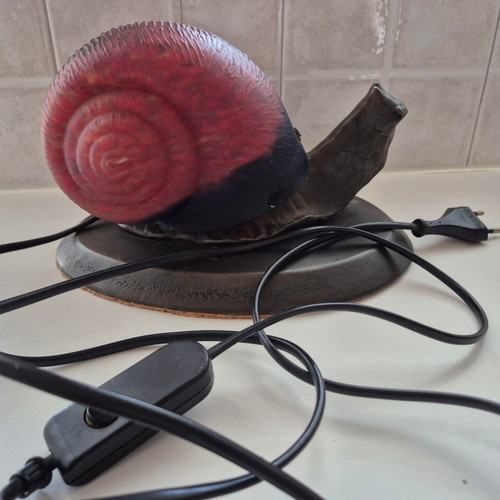 Murano glass table lamp on cast iron base, like new