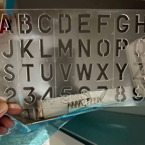 Stencils letter and number boards English, set of 6, new