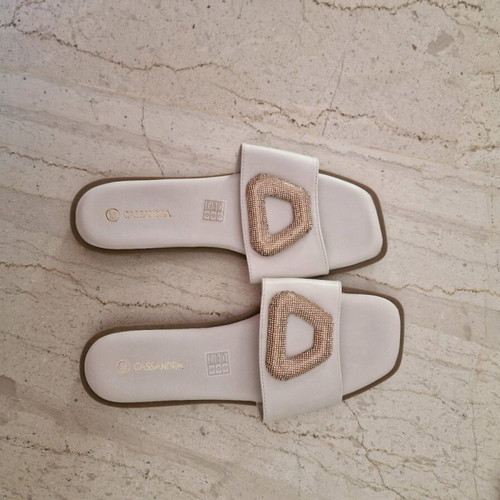 White sandals, brand cassandra, size 39