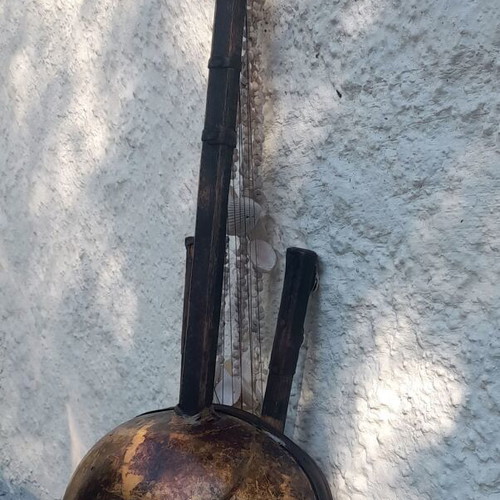 Kora African Traditional String Instrument used, decorative with shells