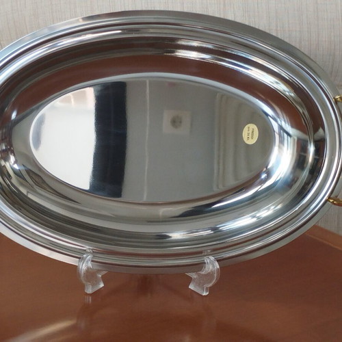Freddi Italian Serving Tray Inox 18/10 & 24K Gold Like New