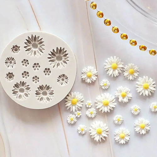 Chocolate mold with daisies 3D silicone new