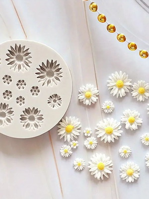 Chocolate mold with daisies 3D silicone new