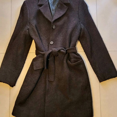 Woolen vintage coat like new, Miss Simbolo, black and brown