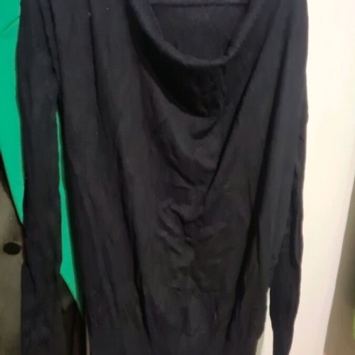 Winter dress new with one shoulder exposed, size S, black