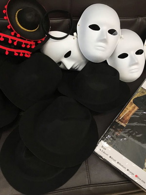 Carnival items pack new with hats, masks and nun costume