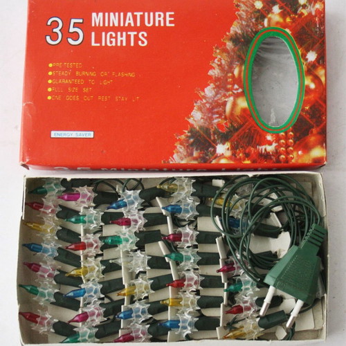 Christmas spiked multicolor lights 35 vintage