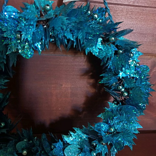 Vintage 90s Christmas wreath new with sequins
