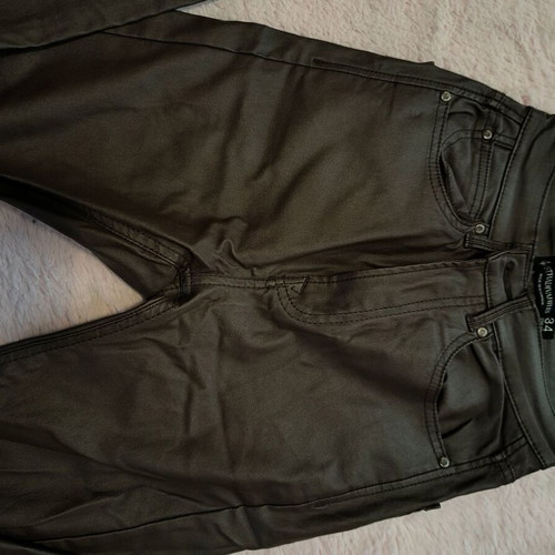 Brown leather pants Stradivarius like new, size 34