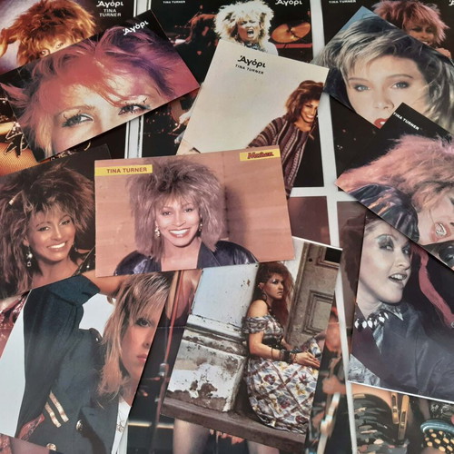 Posters used, pack of 15 with Cindy Lauper, Tina Turner, Samantha Fox