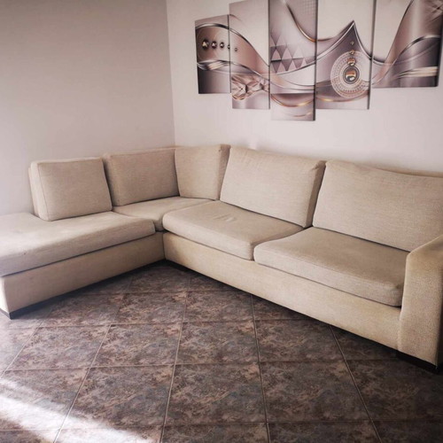 Corner sofa used 2.15x3.00 beige, two pieces