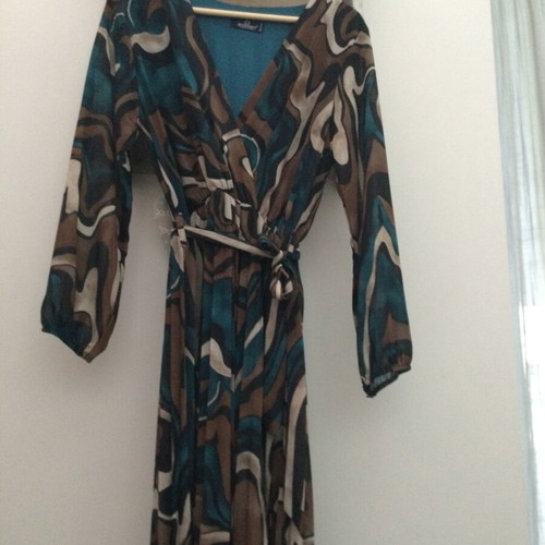 Midi wrap dress pleated like new, multicolor Blue Joint