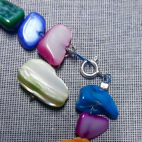 Jane bracelet with natural stones and 925 silver, colorful, handmade, new